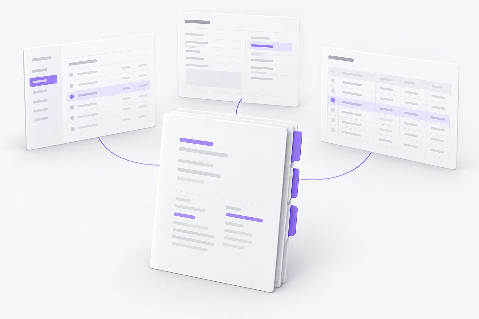 One common case format connected to different software systems.